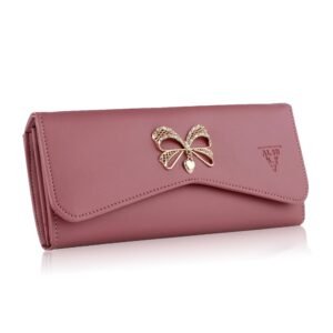 ALSU Women’s Wallet Peach| Stylish Purse with Phone Pocket,4 Card Pocket and Multiple Compartment| Party Clutch for Girl | Travel Hand Purse for Women| Office Bag for Women (gdu-15pch)
