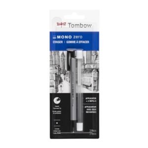 Tombow 57316 Mono Zero Eraser Value Pack, Round 2.3 mm. Precision Tip Eraser with Refills, White