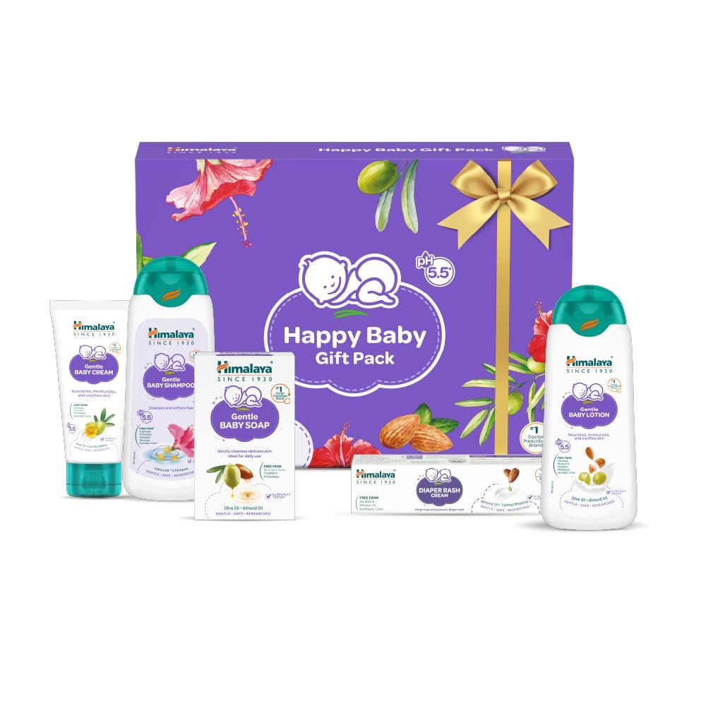 Himalaya Happy Baby Gift Pack 5s with Newborn Baby Essentials | No.1 Doctor Recommended Brand |