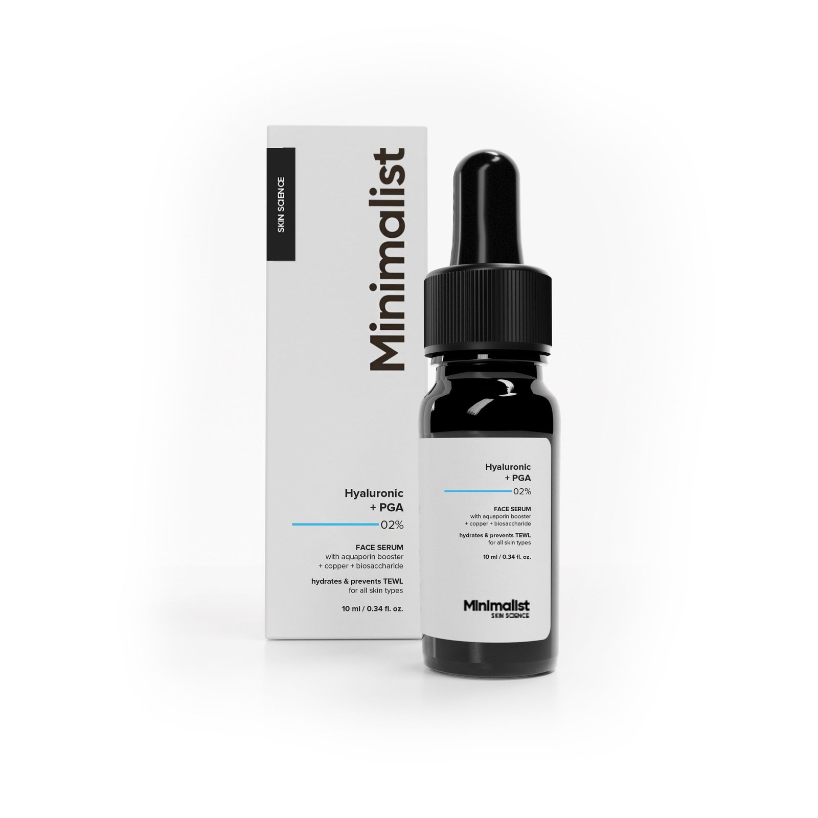 Minimalist 2% Hyaluronic Acid + PGA Serum for Intense Hydration, Glowing Skin & Fine Lines | Daily Hydrating Face Serum For Women & Men with Dry, Normal & Oily Skin | 10 ml
