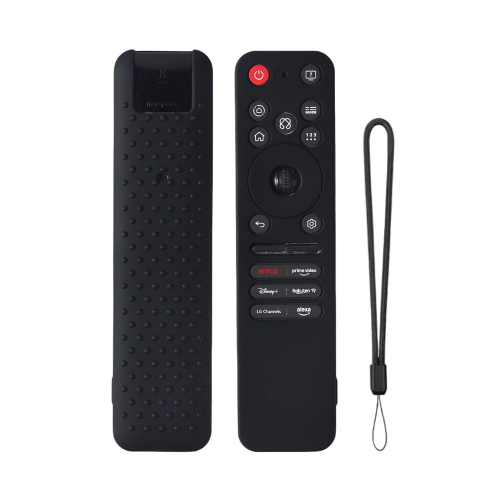 Silicone TV Remote Cover Compatible with LG Smart TV Remote MR25GA, Shockproof Protective, Silicone Case with Lanyard (LG MR25GA Remote Cover – Black)