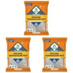 24 Mantra Organic Sonamasuri Polished Raw Rice/Sonamasoori Chawal – 5 Kg | Pack of 3 | 100% Organic | Chemical Free & Pesticides Free