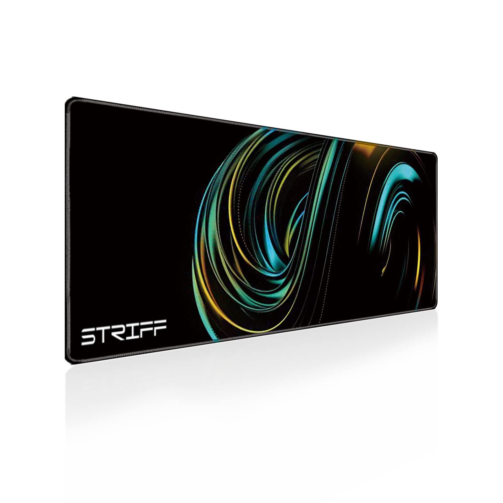 STRIFF Extended Gaming Mouse Pad 800 × 300 × 3mm | Stitched Edges | Non-Slip Rubber Base | Smooth Surface for Precise Mouse Control | Desk Mat for Computer, Laptop & Keyboard | Office, Home & Gaming