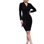 Miss Chase Women’s Comfortable Round Neck Sleeveless Striped Midi Bodycon Dress with Zipper