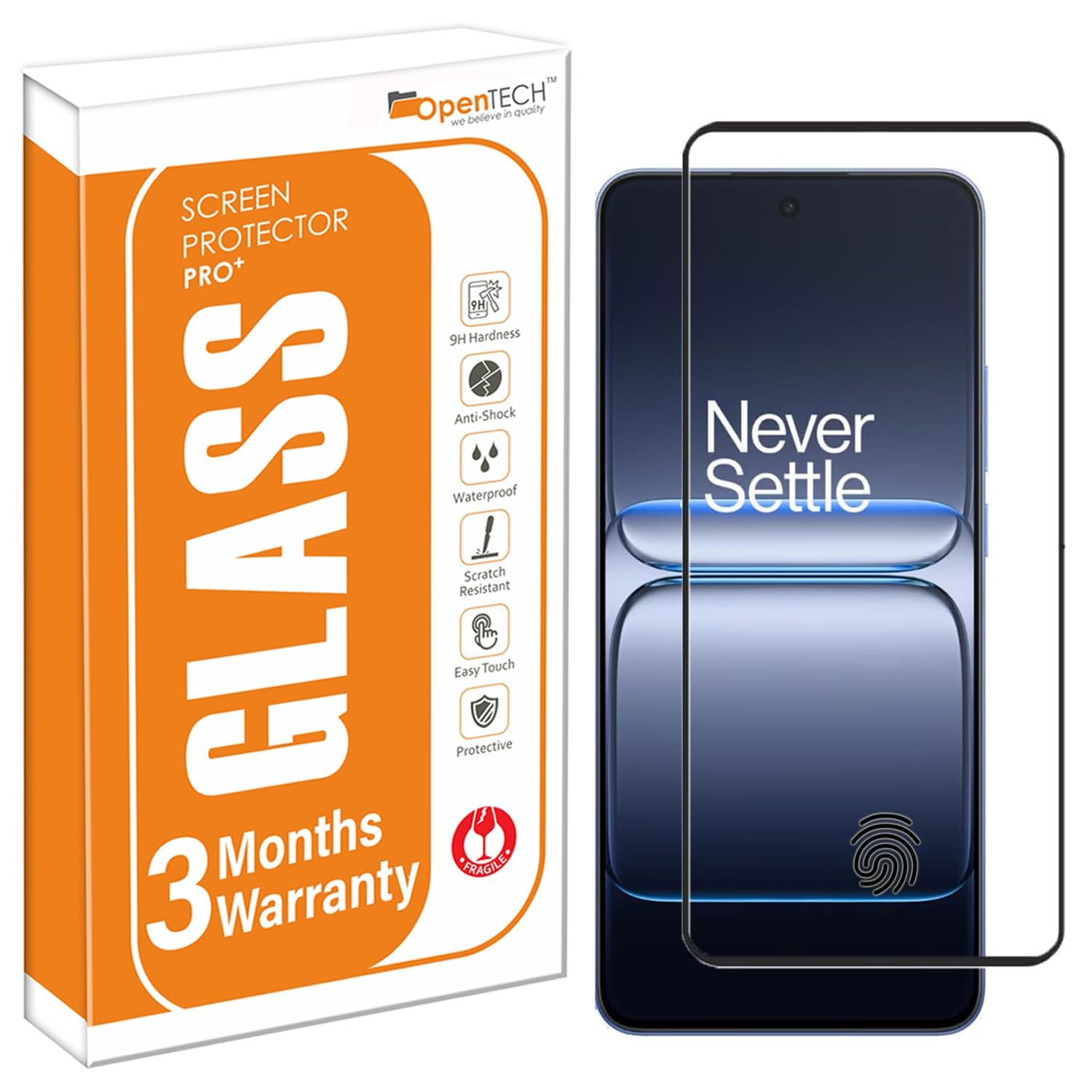 OpenTech® Military-Grade Tempered Glass Screen Protector for Oneplus Nord CE 5 / Ace 5 Racing with Edge to Edge Coverage – Case Friendly, Anti-scratch and Bubble free installation kit
