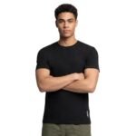 Levi’s 025 Men’s Premium Soft Cotton Solid T-Shirt – Round Neck, Short Sleeves with Side Branding (Pack of 1) Regular Fit