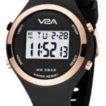 V2A Analog Digital Waterproof Fashion Sports Watch with Backlight Alarm Stopwatch for Women and Girls