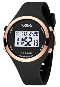 V2A Analog Digital Waterproof Fashion Sports Watch with Backlight Alarm Stopwatch for Women and Girls