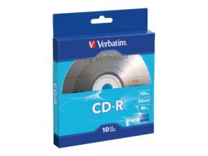 Verbatim CD-R 700MB 80 Minute 52x Recordable Disc – 10 Pack Bulk Box