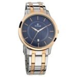 Titan Karishma Quartz Analog With Date Blue Dial Two Toned Silver & Rose Gold Stainless Steel Strap Watch for Men – NT1825KM01