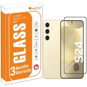 OpenTech® Military-Grade Tempered Glass Screen Protector Compatible for Samsung Galaxy S24 5G / Samsung Galaxy S25 5G with Edge to Edge Coverage and Easy Installation kit
