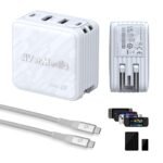 AVerMedia Portable Charger for Nintendo Switch/Steam Deck, 100W GaN Fast-Charging USB-C Hub & TV Dock with 4K60 HDMI, Compatible with iPhone, iPad, Laptop, PC, Gaming Accessories (Core Go – White)