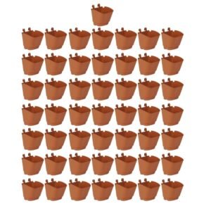 CAPPL Plastic Vertical Garden Wall Hanging Pot, 50 Pcs – Terracotta Color for Home, Office, Indoor, Outdoor, Balcony