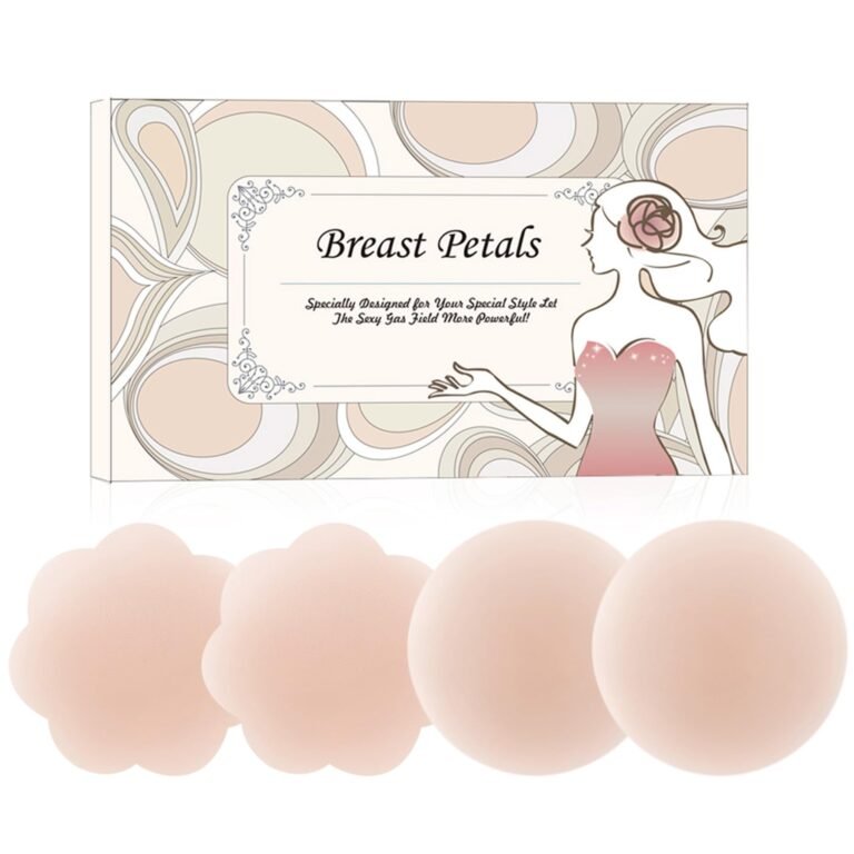 MUQU Womens Silicone Pasties, Adhesive Bra Reusable 2, 4 Pair Invisible Silicone Nipple Cover