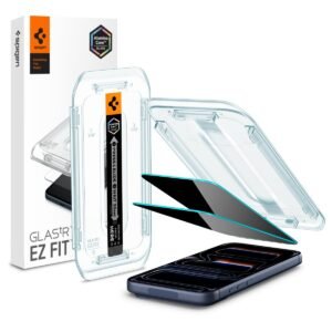 Spigen EZ Fit Privacy Tempered Glass Screen Protector Guard For iPhone 17/17 Pro / 16 Pro [2 Pack]