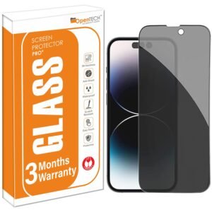 OpenTech® Privacy Tempered Glass Screen Protector Compatible for iPhone 15 Plus/iPhone 16 Plus (6.7 Inches) with Edge to Edge Coverage and Easy Installation kit
