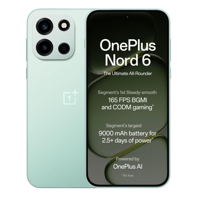 OnePlus Nord 6 | 8GB+256GB | Fresh Mint | Snapdragon 8s Gen 4 | Segment’s First Stable 165FPS Gaming | Segment’s Largest 9000mAh Battery | Most Complete IP Rating | Personalized AI
