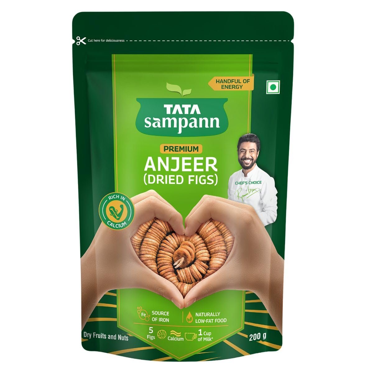 Tata Sampann Premium Anjeer (Dried Figs), 200g, Rich In Calcium & Fibre, Source Of Iron, Naturally Low-Fat Food