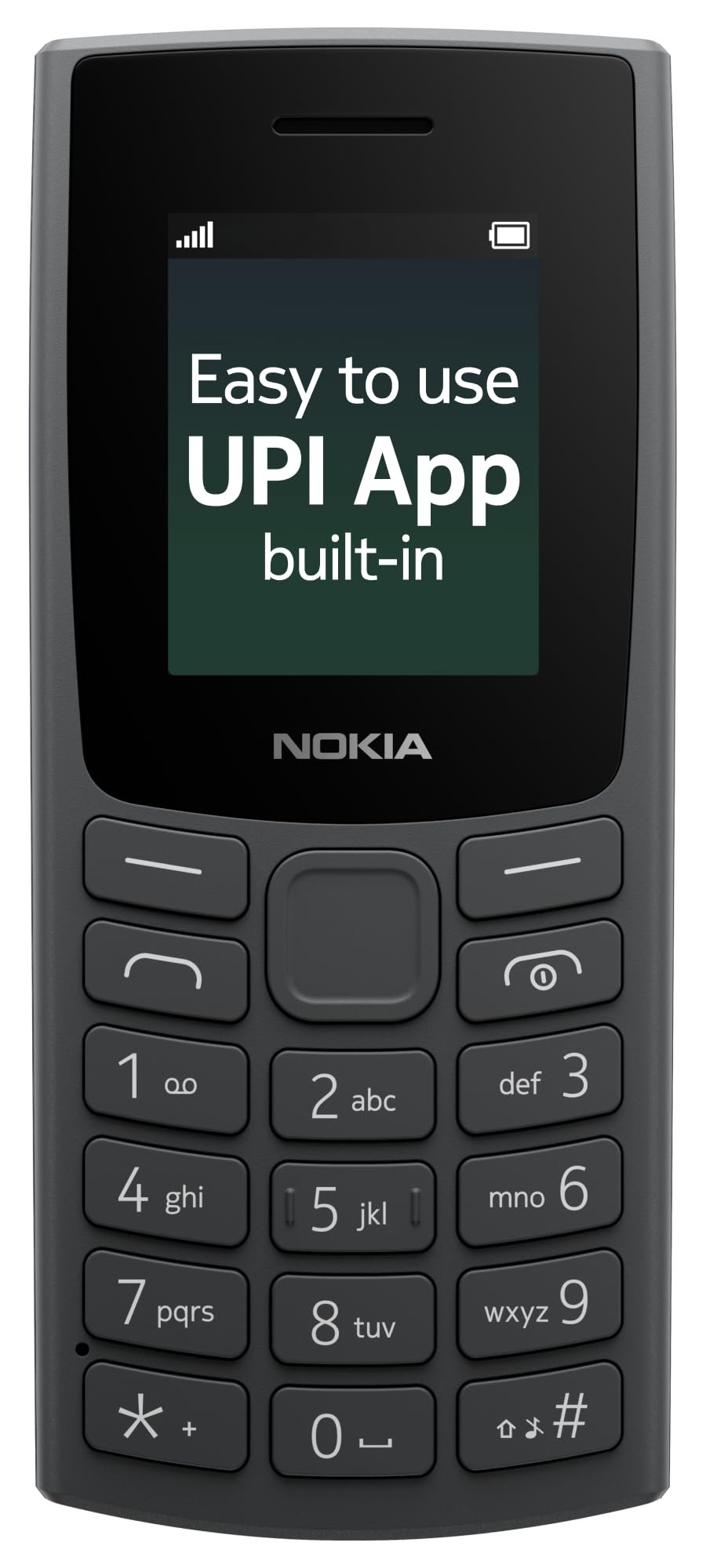 Nokia All-new 105 Single Sim Keypad Phone with Built-in Phone Pay app, Long-Lasting Battery, Wireless FM Radio| 1 Year Replacement Guarantee | Charcoal