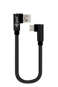 Black l shape 90 degree Short Usb Cable Micro Usb Cable Fast Charging micro usb short cable fast charging small Nylon braided unbreakable cord wire 25cm for power bank smart phone android samsung