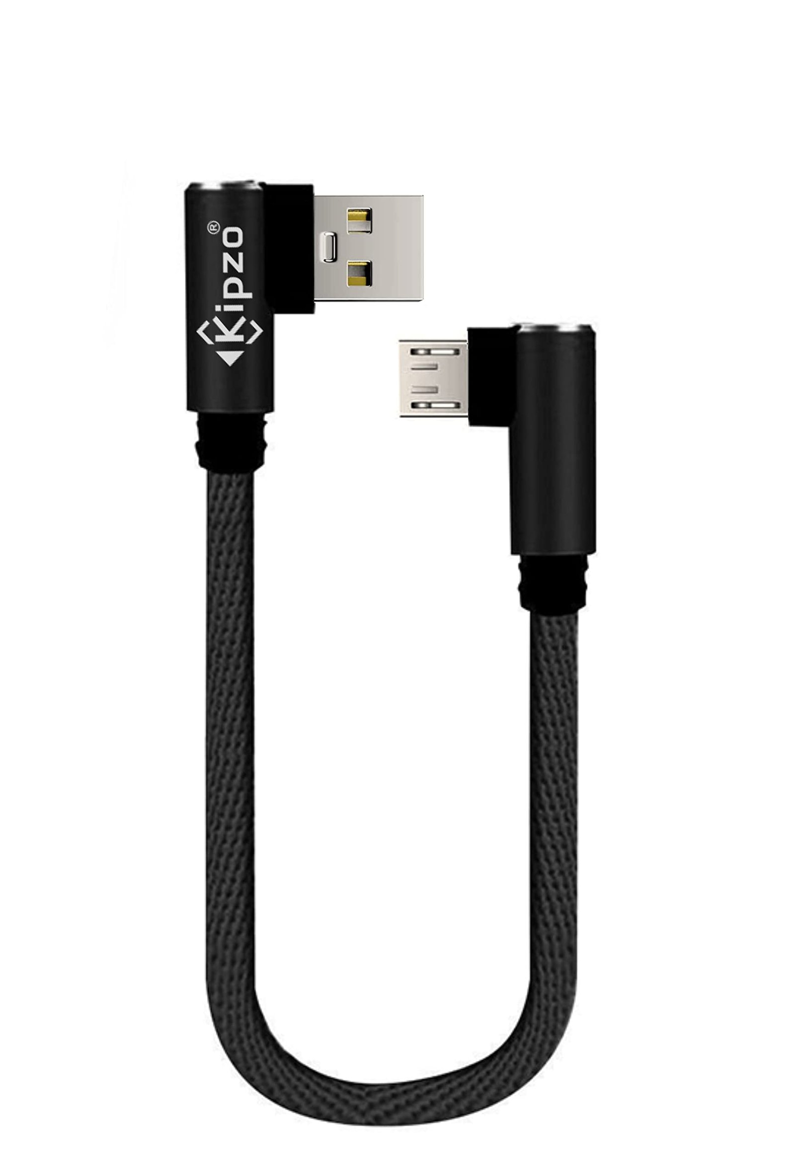 Black l shape 90 degree Short Usb Cable Micro Usb Cable Fast Charging micro usb short cable fast charging small Nylon braided unbreakable cord wire 25cm for power bank smart phone android samsung