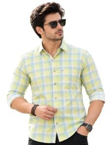 Majestic Man Men Box Checkered Slim Fit Cotton Casual Shirt