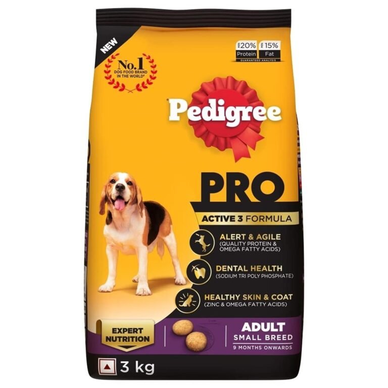 Pedigree PRO Adult Small Breed Active Dog Food, 3 kg, Vet Trusted Brand