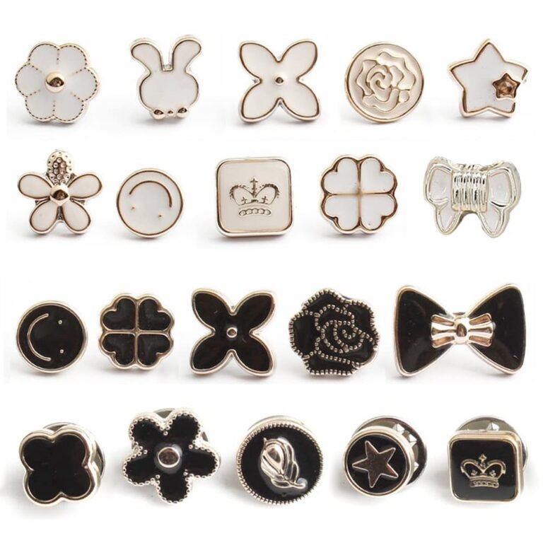 20PCS Brooch Pins for Women, Instant Jean Fasteners, Shirt Safety Accessories, Pearl Enamel Brooch Set, Modesty Clips for Dresses, Coats & DIY Clothing