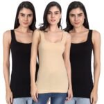 Aimly Women’s Regular Fit Sleeveless Cotton Long Camisole Slip Spaghetti Combo Pack of 3