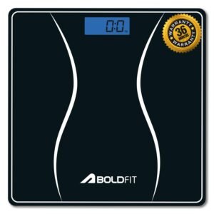 Boldfit Weight Machine for Home Digital Weighing Machine for Human Body with LCD Display Max Weight Capacity 180Kgs (Batteries Not Included) Bathroom Scale for Home (Black)
