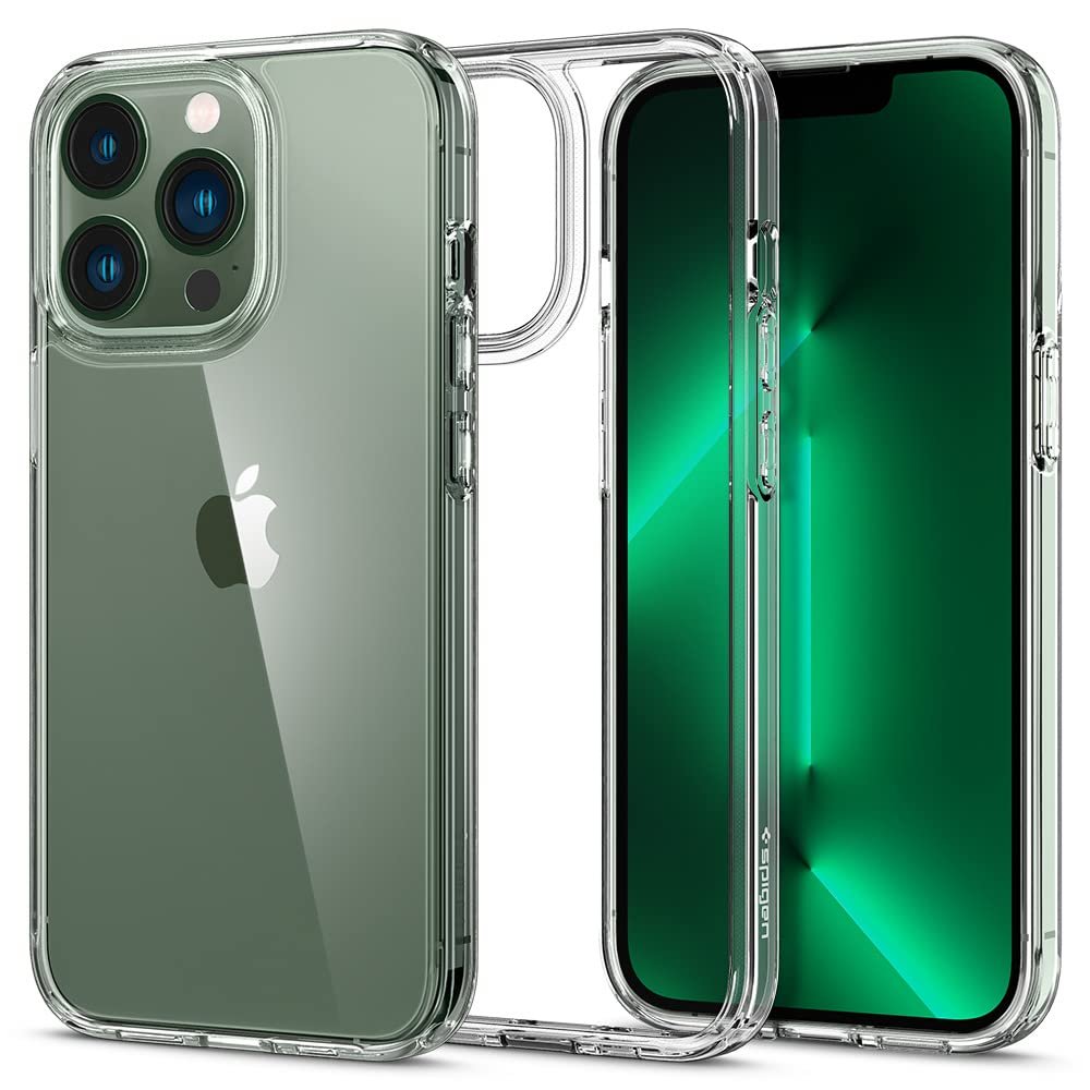 Spigen Ultra Hybrid Back Cover Case for iPhone 13 Pro, Clear Transparent, Durable Hybrid Structure – Polycarbonate + TPU | Crystal Clear