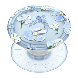 ​​​​PopSockets Phone Grip with Expanding Kickstand, Adhesive Grip – Translucent Blue Fields