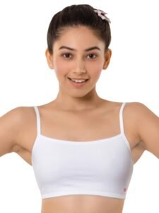 Enamor Innovations Antimicrobial, Cami Neck, Front Double Layer Women’s Cotton Beginner’s Bra – Pop-On Style, Non Padded, Wirefree, High Coverage – BB02