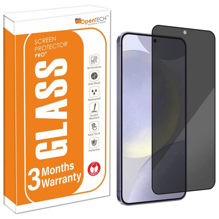 OpenTech® Privacy Tempered Glass Screen Protector Compatible for Samsung Galaxy S22 / Samsung Galaxy S23 with Edge to Edge Coverage and Easy Installation kit