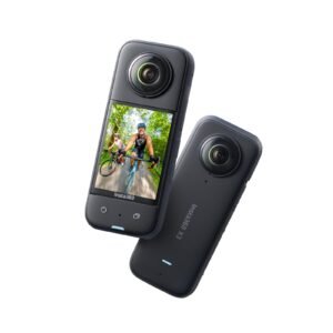 insta360 X3 Essential Kit with (X3 Action Camera+120Cm Selfie Stick+64Gb Memory Card) 1/2″ Sensor,5.7K 360 Capture,Optical Zoom 3X,72 Mp 360 Photo,4K Single Lens Mode,Black