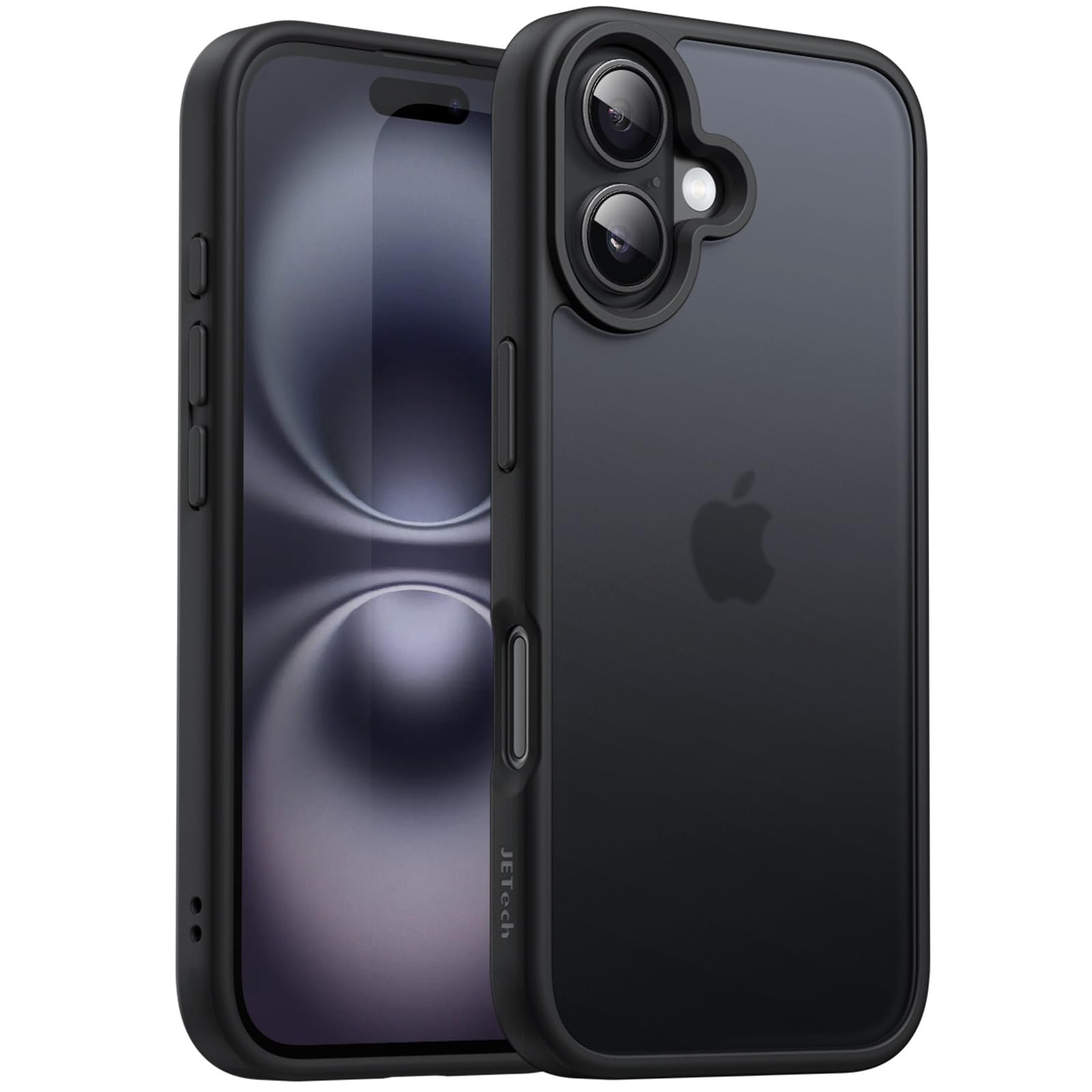 JETech Matte Case for iPhone 16, Black