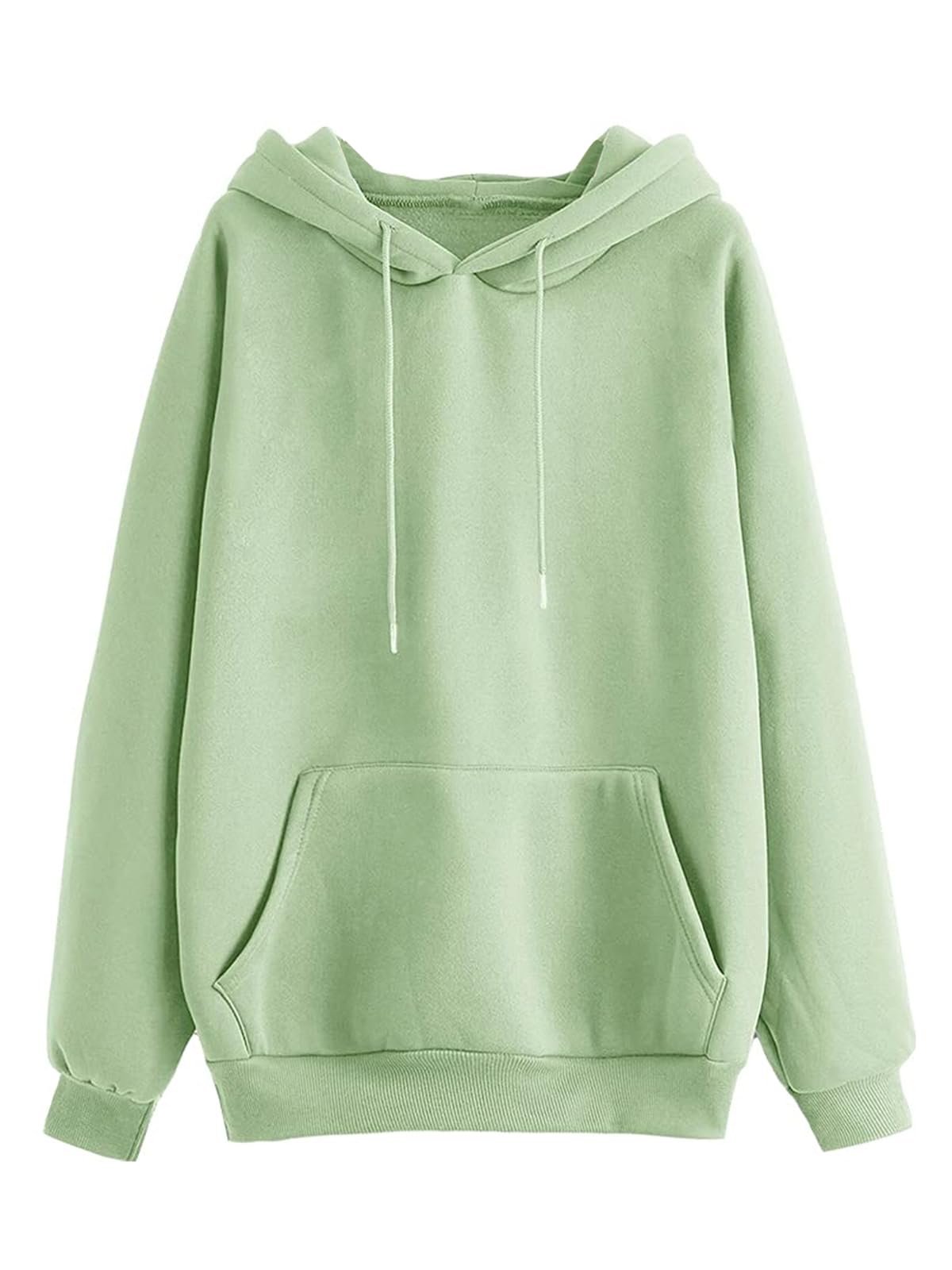 JUNEBERRY® Cotton Fleece Regular Fit Solid Sweatshirt Winter Wear Jumper Full Sleeve Hoodie for Women (Sizes- S to 3XL)