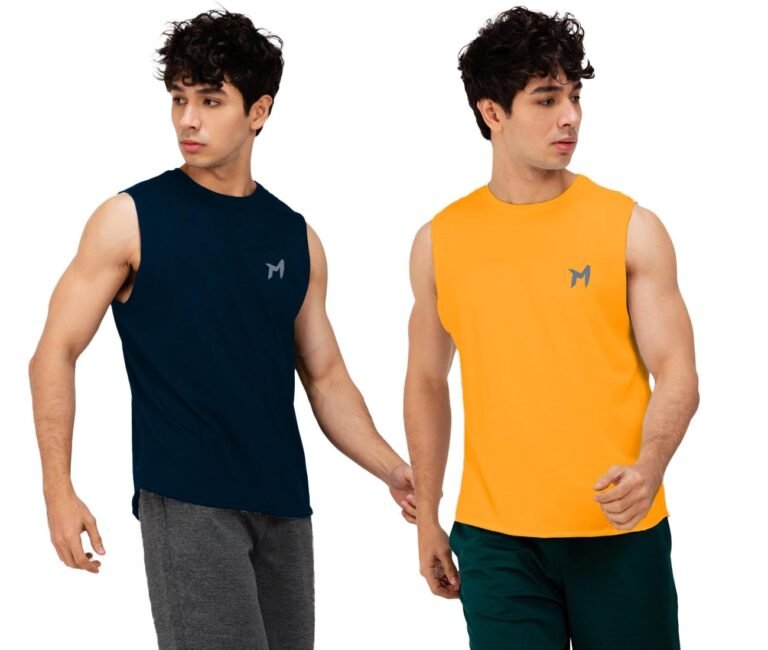 Solid Sleeveless Cotton Regular Fit Mens Stylish Top Tanks Vest T-Shirt (Combo Pack of 2)