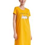 Amazon Brand – Symbol Women Cotton Knee Length Regular Fit Nighty | Night Dress (Available in Plus Sizes)