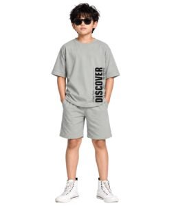 KYDA KIDS® Boys 100% Cotton Oversized T-Shirt Shorts Clothing Set | Kids Co-Ord Set | Half Sleeve T-Shirt with Matching Shorts | Soft Breathable Fabric | Comfortable Stylish Casual Wear