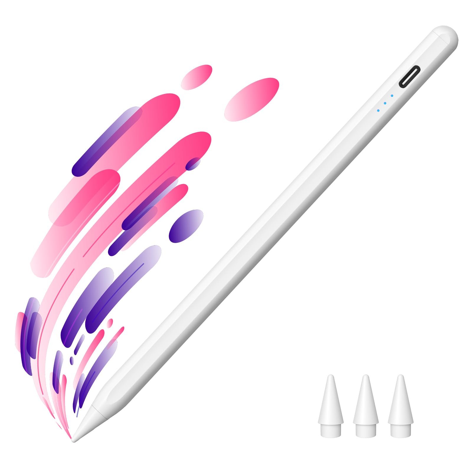 JAMJAKE iPad Pencil, No.1 Sales in US, Stylus with 10 Mins Faster Charge Compatible for 2018‑2026 Apple iPad Gen (6/7/8/9/10/11)/ Air (3/4/5/M2/M3/M4)/ Mini (5/6)/ Pro (11″/12.9″/M4/M5), White
