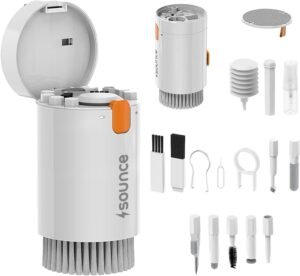 Sounce 20 in 1 Laptop Cleaning kit for Screen, PC, Monitors, Keyboards, Desktop, MacBooks, iPhones, Mobile and Earphones with Dust Removal Blown – White