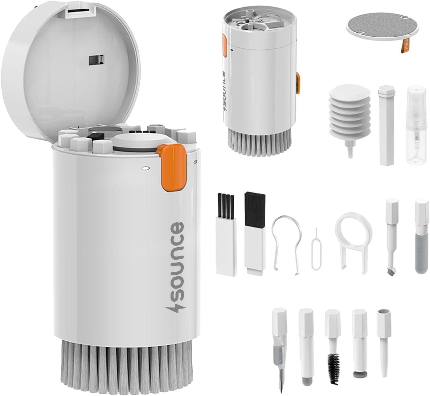 Sounce 20 in 1 Laptop Cleaning kit for Screen, PC, Monitors, Keyboards, Desktop, MacBooks, iPhones, Mobile and Earphones with Dust Removal Blown – White