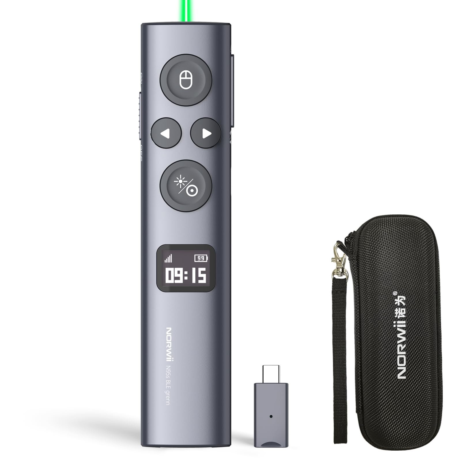 N95s Bluetooth Powerpoint Presentation Clicker, Laser Pointer for TV Screen