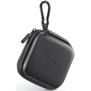 UGREEN Earphone Case Headphone Organizer Mini Shockproof Carrying Pouch for AirPods Bose Beats Sony Wireless Earbuds Bluetooth Headphone Square Reader Wall Charger Flash Drive Bluetooth Adapter Cables