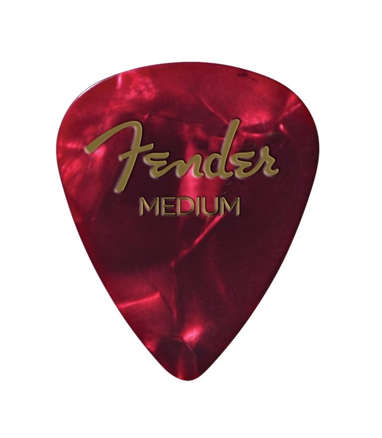 Fender 351 Shape Medium Classic Celluloid Picks, 12-Pack, Red Moto for electric guitar, acoustic guitar, mandolin, and bass