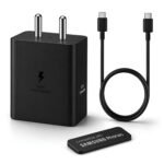 Samsung Original 45W Type C Super-Fast Charging Adapter with 3.3 Ft Type C Cable for Galaxy S26/S25(Ultra/Edge/FE) S24+/S23/S24/S23 Fe/M17/Z Fold 8/7/6/ Flip 8/7/6/ Tab S11/S10 Lite/S10 Fe – Black