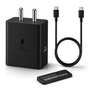Samsung Original 45W Type C Super-Fast Charging Adapter with 3.3 Ft Type C Cable for Galaxy S26/S25(Ultra/Edge/FE) S24+/S23/S24/S23 Fe/M17/Z Fold 8/7/6/ Flip 8/7/6/ Tab S11/S10 Lite/S10 Fe – Black