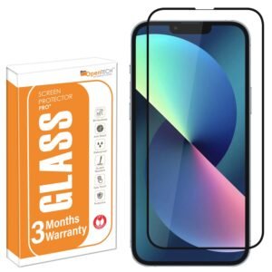OpenTech Military-Grade Tempered Glass Screen Protector Compatible For Iphone 13 Pro Max / 14 Plus With Edge To Edge Coverage And Easy Installation Kit (6.7 Inches) for Smartphone