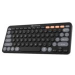 Amkette New and Improved Optimus BT 4-in-1 Multi-Device Wireless Keyboard, Pop Keys, Bluetooth, One-Click Device Switching, AI Access, Dual OS Layout, Windows, macOS, Android & iOS Compatible, Black